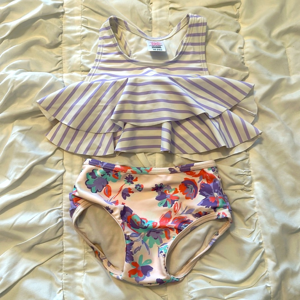 RuffleButts Princess Meadows Flounce Bikini - 18-24mo